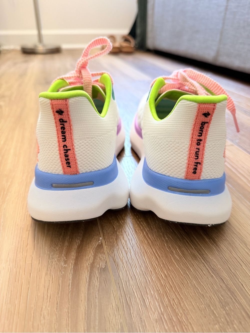 Women's Running Sneakers with Pink Laces and Lime Interior - Picture 4 of 8